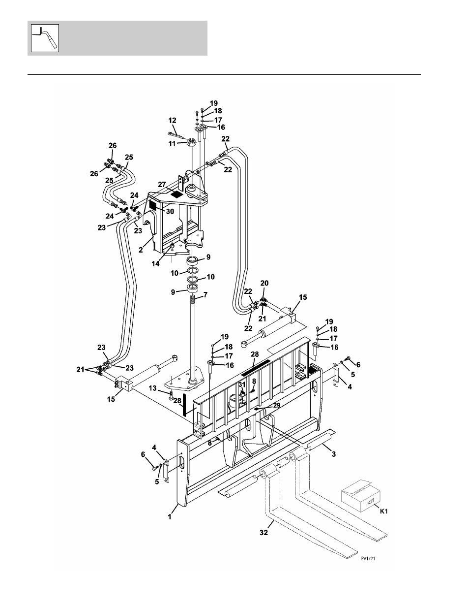 Figure 3-3 swing carriage assembly, Swing carriage assembly -12 | Lull 1044C-54 Series II Parts Manual User Manual | Page 72 / 464