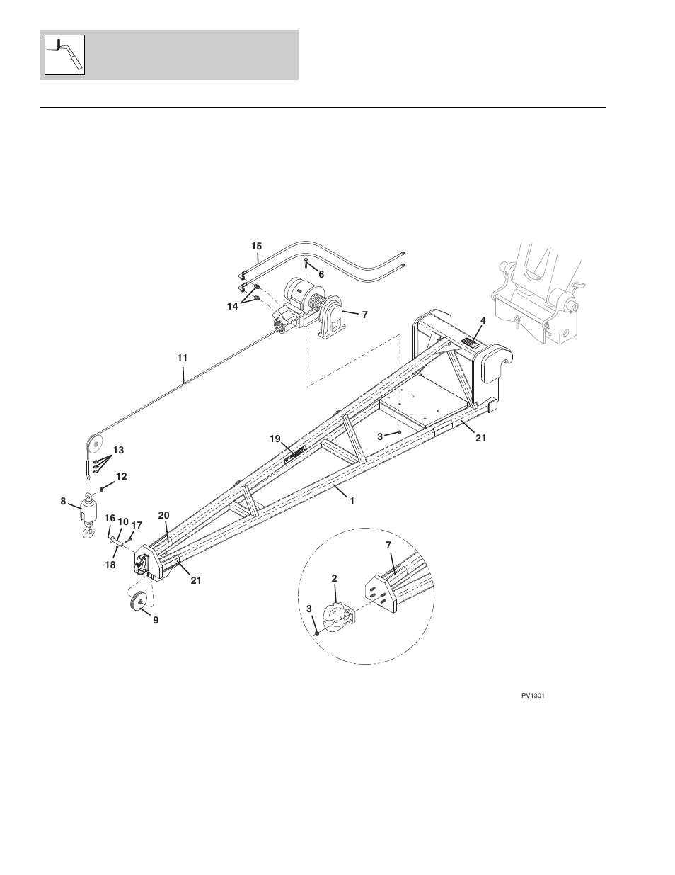 Figure 3-8 12 ft truss boom with winch, 12 ft truss boom with winch -28 | Lull 1044C-54 Series II Parts Manual User Manual | Page 88 / 464
