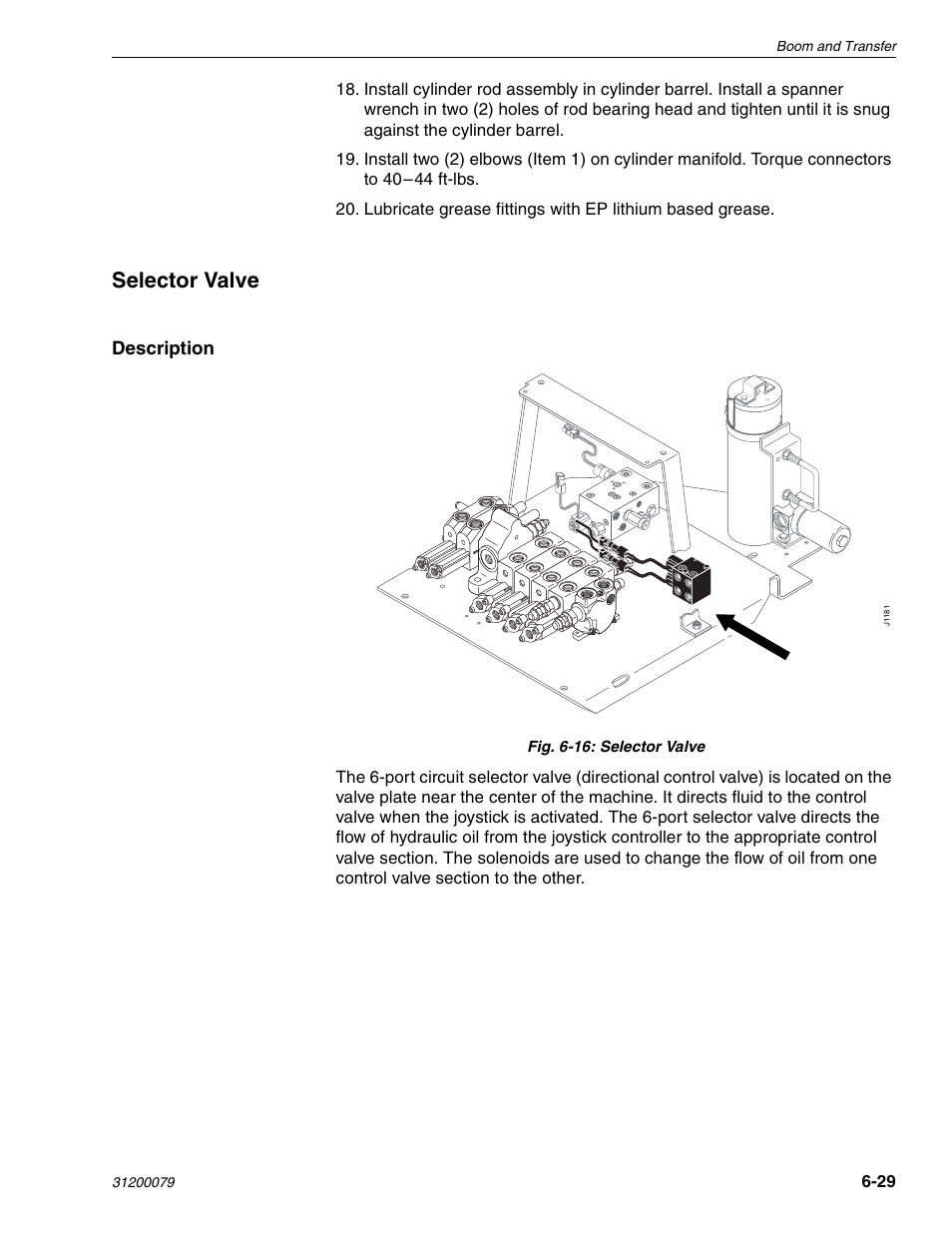 Selector valve | Lull 1044C-54 Series II Service Manual User Manual | Page 171 / 382