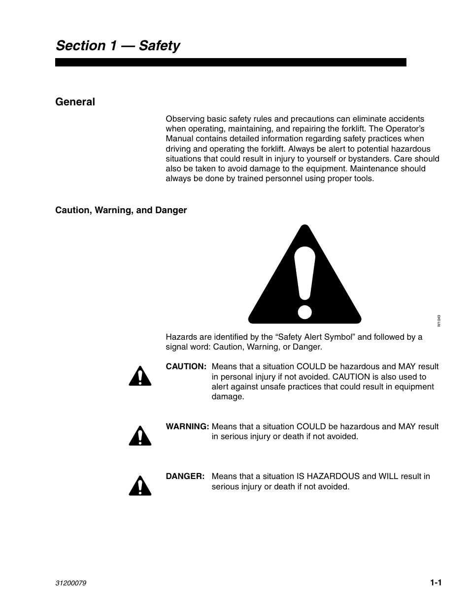 Section 1 safety, General | Lull 1044C-54 Series II Service Manual User Manual | Page 23 / 382