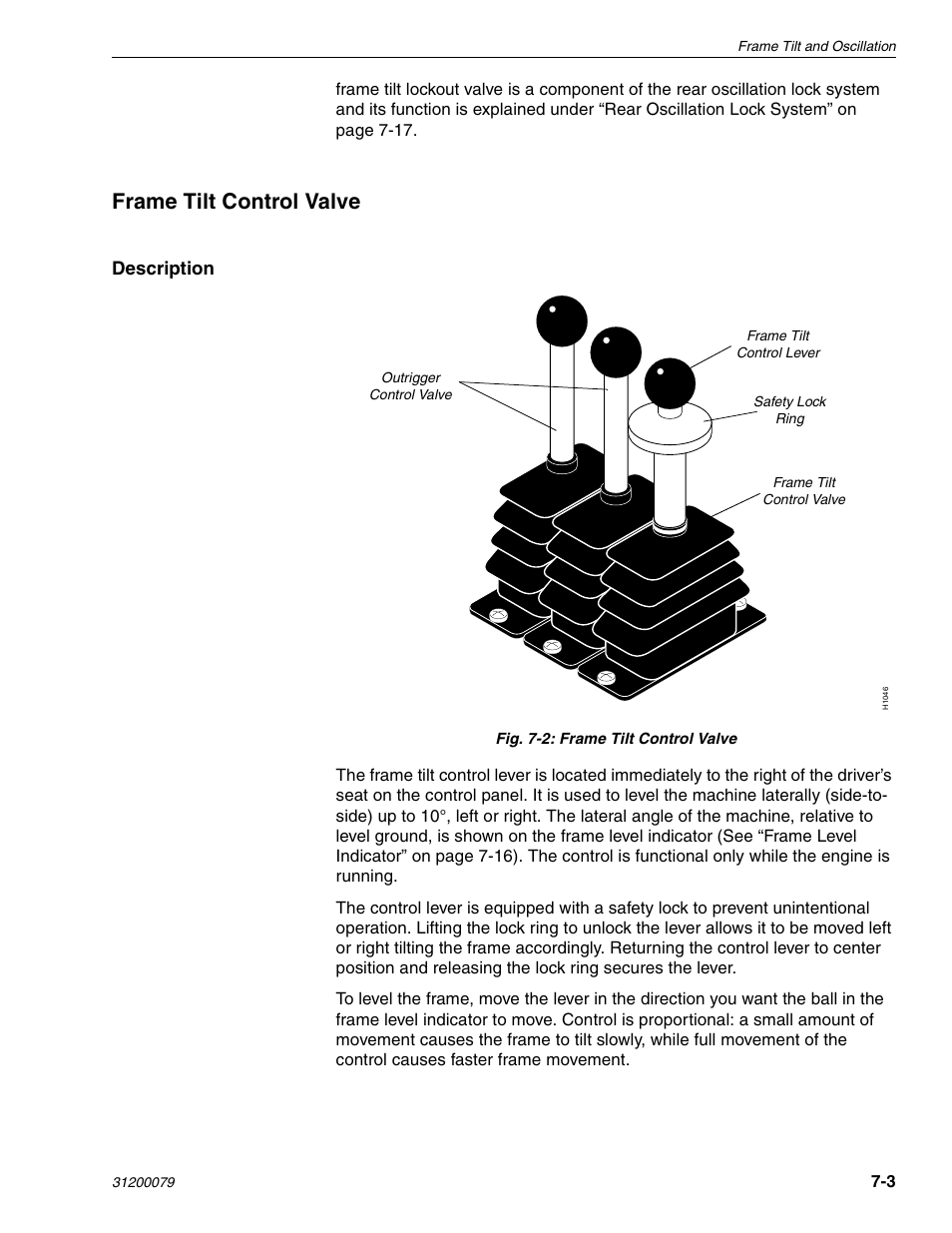 Frame tilt control valve | Lull 1044C-54 Series II Service Manual User Manual | Page 285 / 382