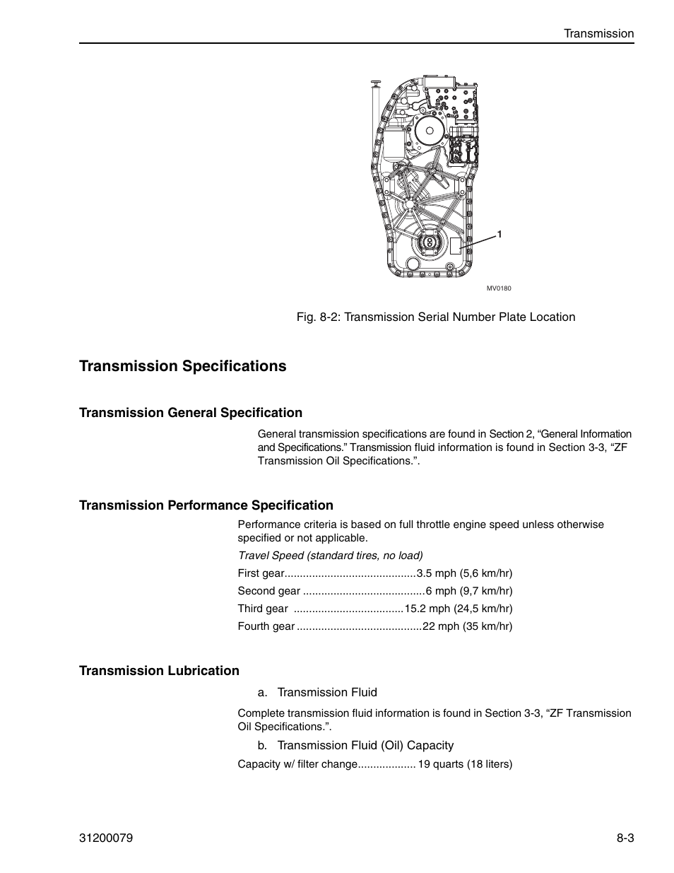 Transmission specifications | Lull 1044C-54 Series II Service Manual User Manual | Page 327 / 382