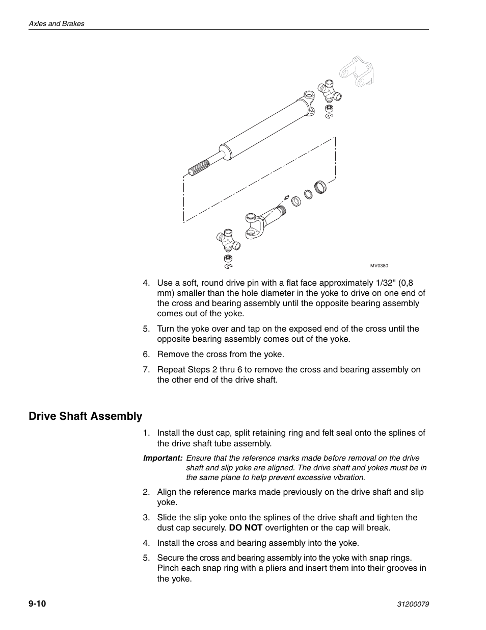 Drive shaft assembly | Lull 1044C-54 Series II Service Manual User Manual | Page 354 / 382