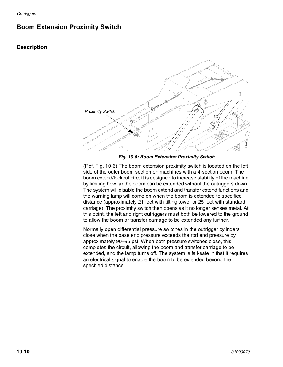 Boom extension proximity switch, Description | Lull 1044C-54 Series II Service Manual User Manual | Page 374 / 382