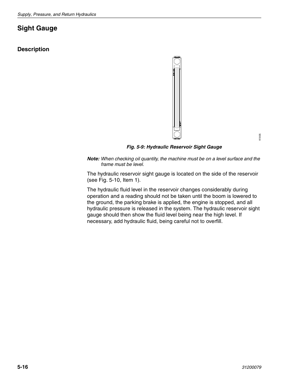 Sight gauge, Description | Lull 1044C-54 Series II Service Manual User Manual | Page 98 / 382