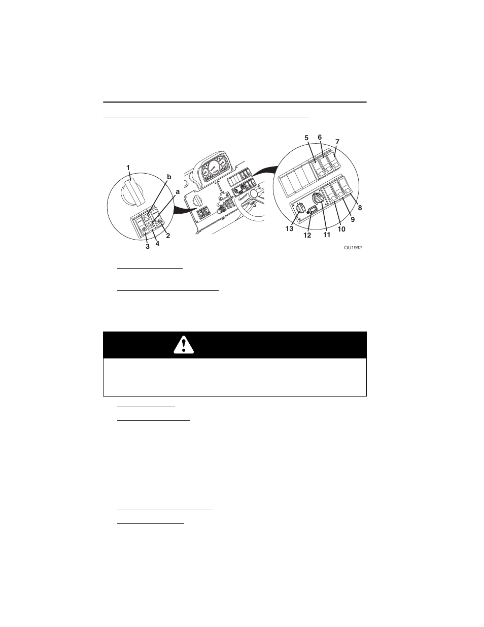 Dash panel, Dash panel -6, Warning | Lull 944E-42 Operation Manual User Manual | Page 44 / 150