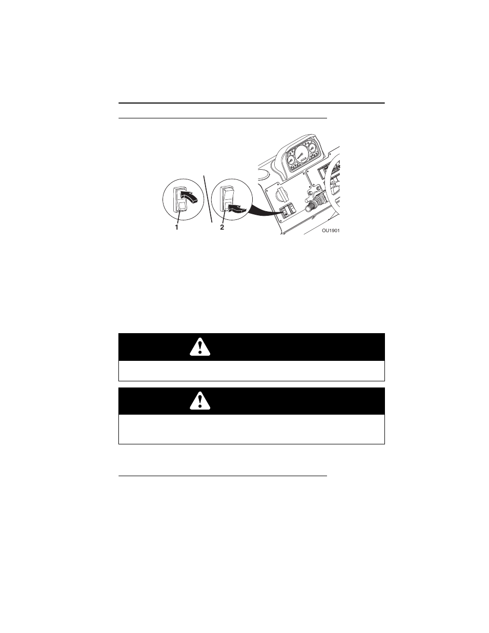 Park brake, Parking procedure, Park brake -9 | Parking procedure -9, Warning | Lull 944E-42 Operation Manual User Manual | Page 47 / 150