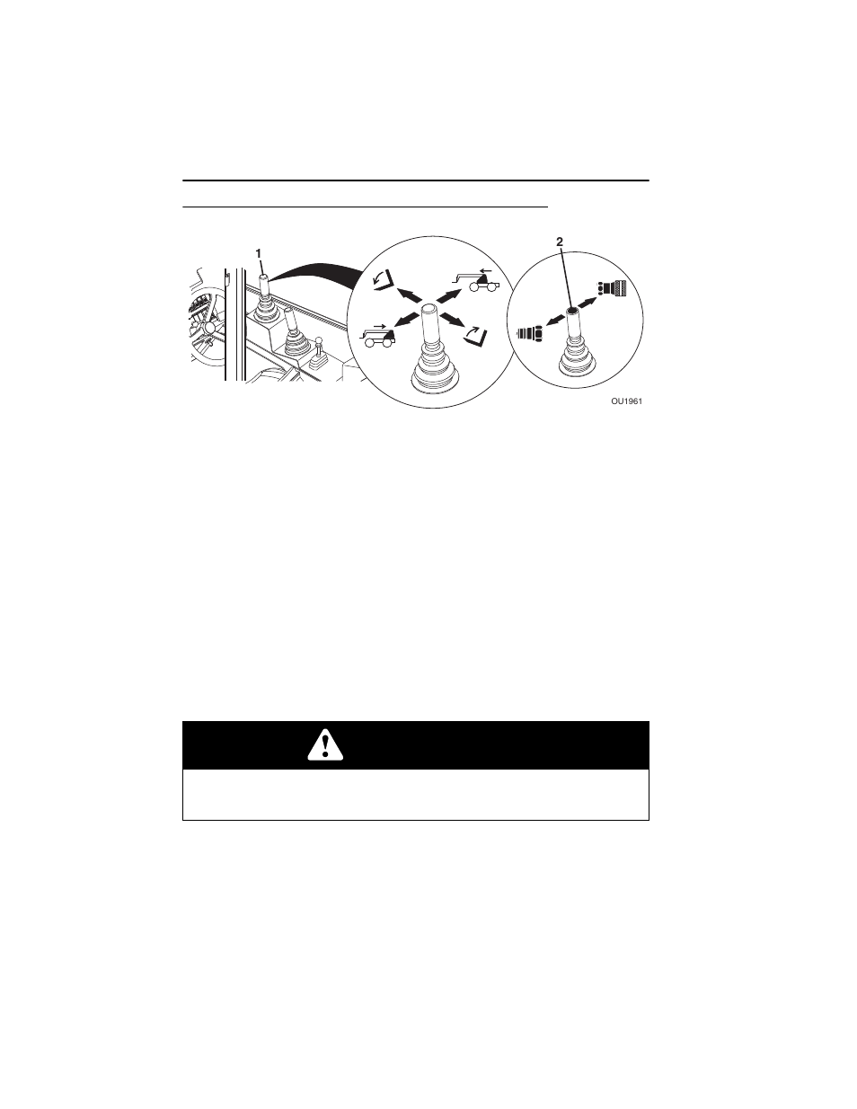 Front joystick, Front joystick -12, Warning | Lull 944E-42 Operation Manual User Manual | Page 50 / 150