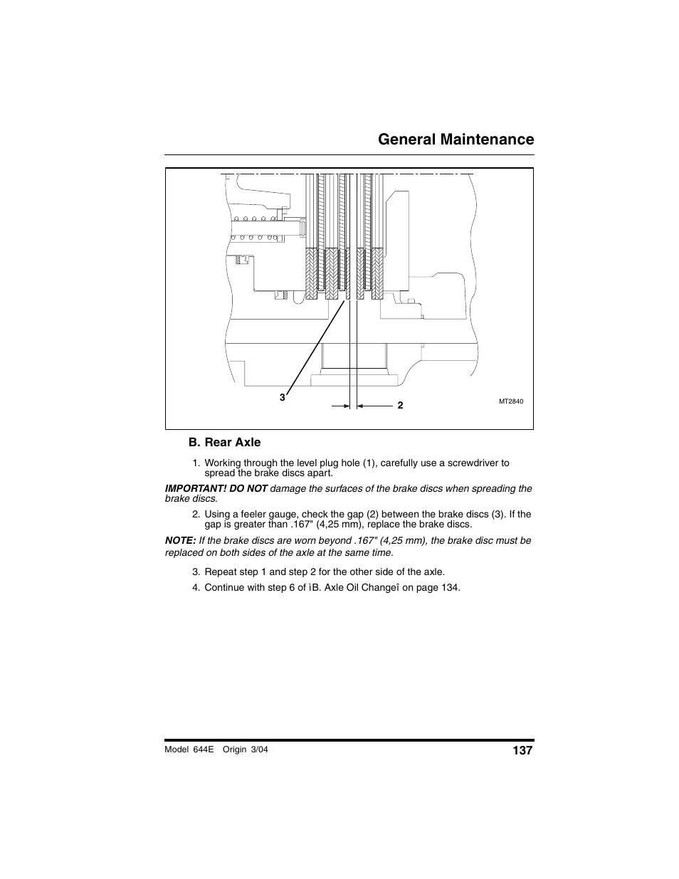 B. rear axle, General maintenance | Lull 644E-42 Operation Manual User Manual | Page 139 / 200