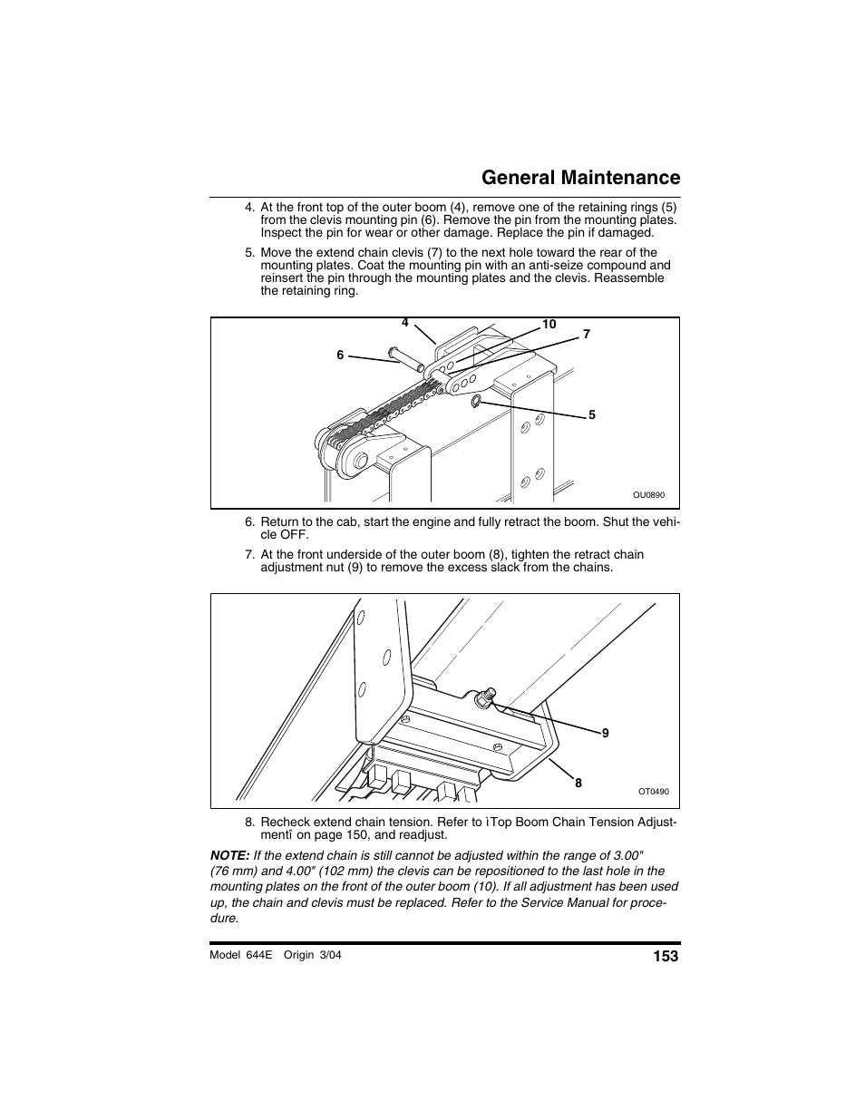 General maintenance | Lull 644E-42 Operation Manual User Manual | Page 155 / 200