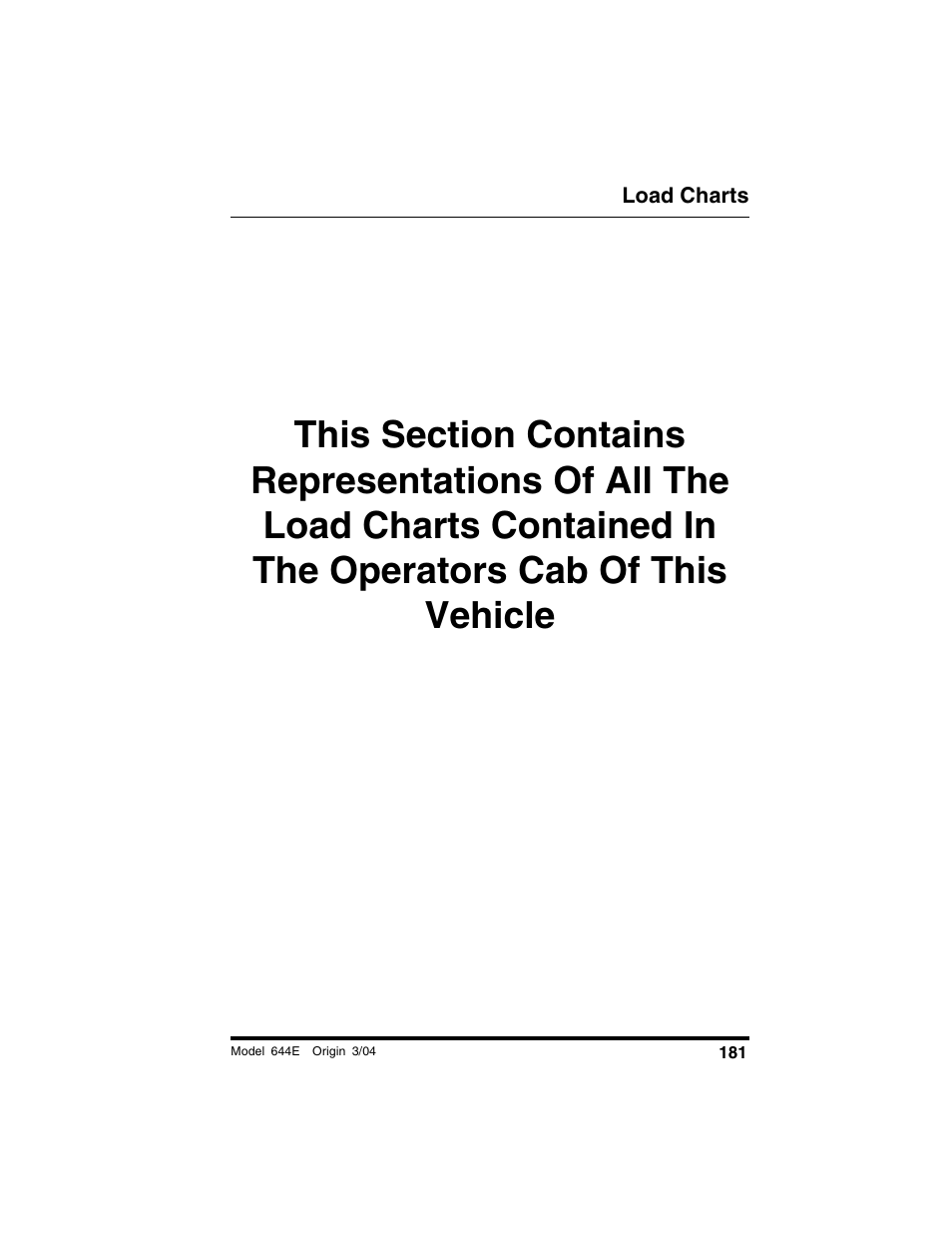 Load charts | Lull 644E-42 Operation Manual User Manual | Page 183 / 200