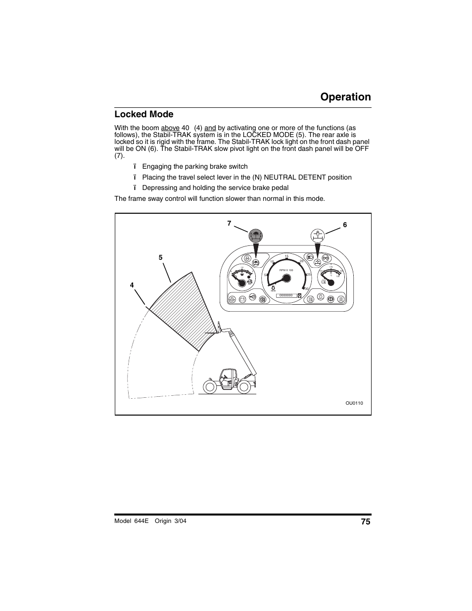 Locked mode, Operation | Lull 644E-42 Operation Manual User Manual | Page 77 / 200