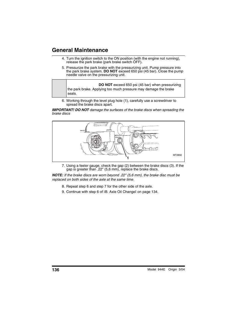 Caution, General maintenance | Lull 944E-42 Operation Manual User Manual | Page 138 / 200