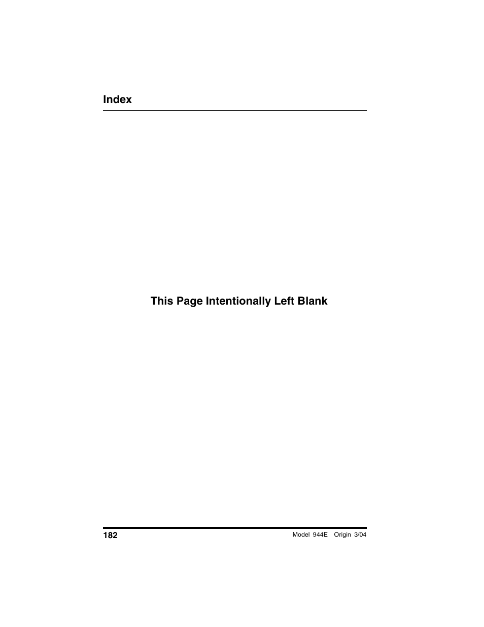 Index, This page intentionally left blank | Lull 944E-42 Operation Manual User Manual | Page 184 / 200