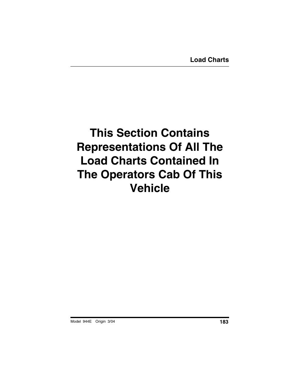 Load charts | Lull 944E-42 Operation Manual User Manual | Page 185 / 200