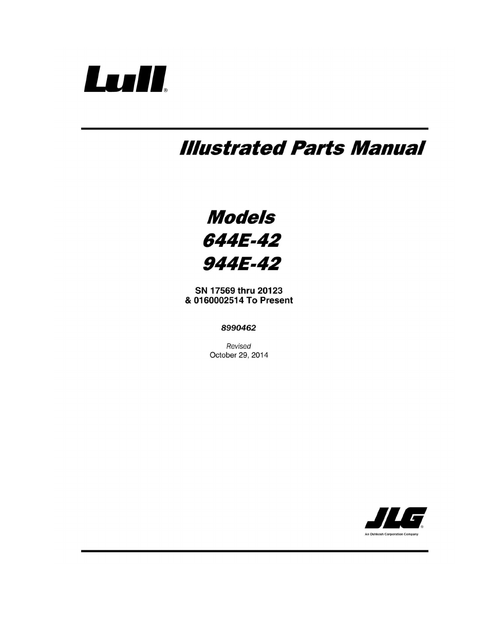 Lull 944E-42 Parts Manual User Manual | 634 pages