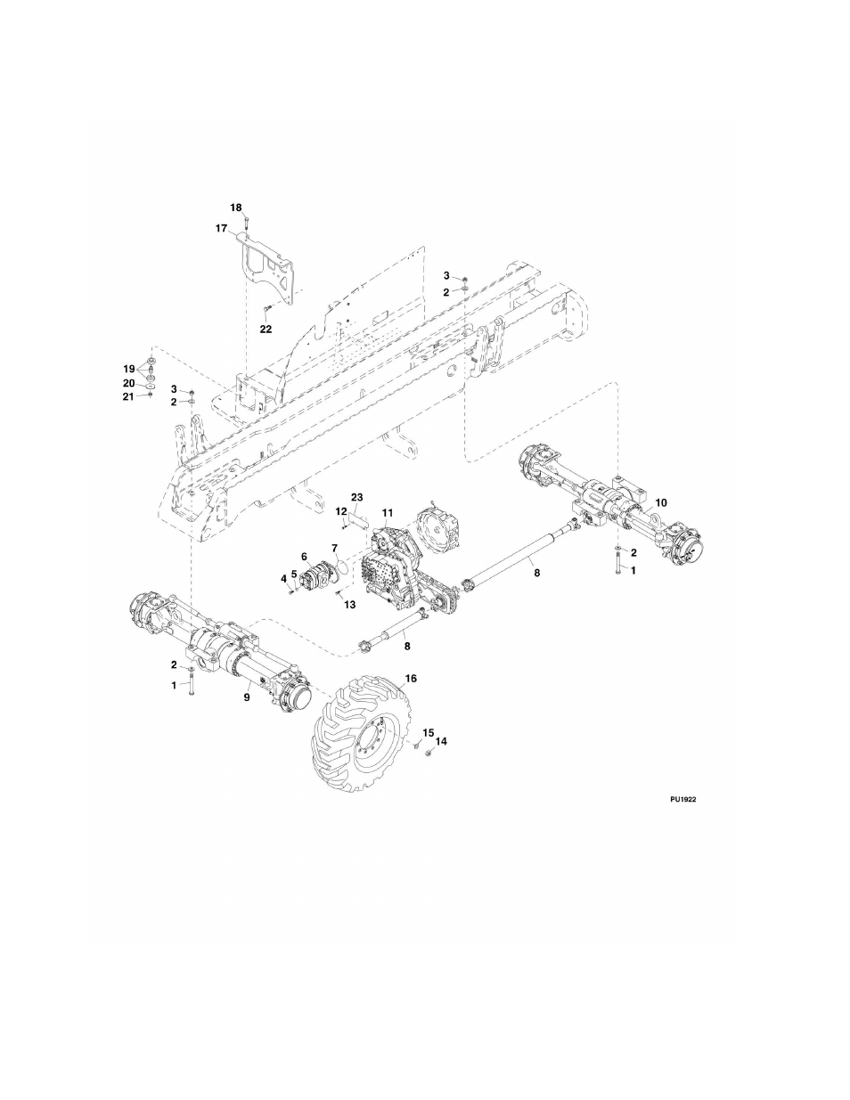 Figure 5-1. drive train components | Lull 944E-42 Parts Manual User Manual | Page 158 / 634