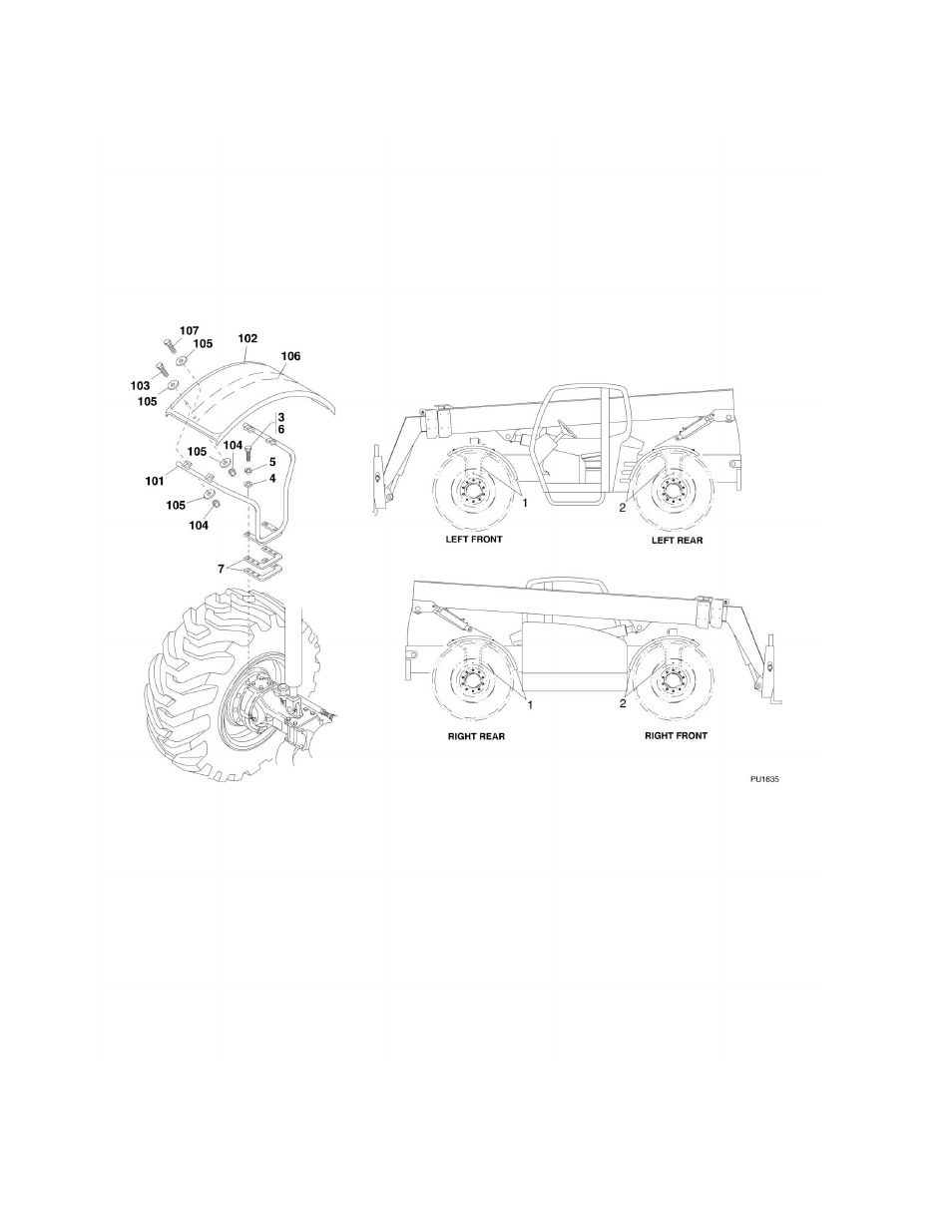 Figure 1-6. fender assembly | Lull 944E-42 Parts Manual User Manual | Page 28 / 634