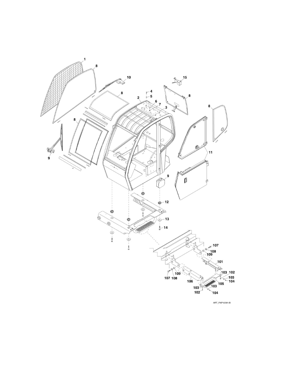 Figure 6-1. cab assembly | Lull 944E-42 Parts Manual User Manual | Page 302 / 634