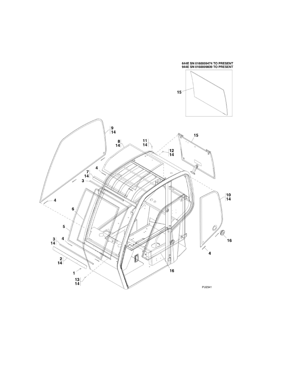 Figure 6-3. cab glass | Lull 944E-42 Parts Manual User Manual | Page 306 / 634