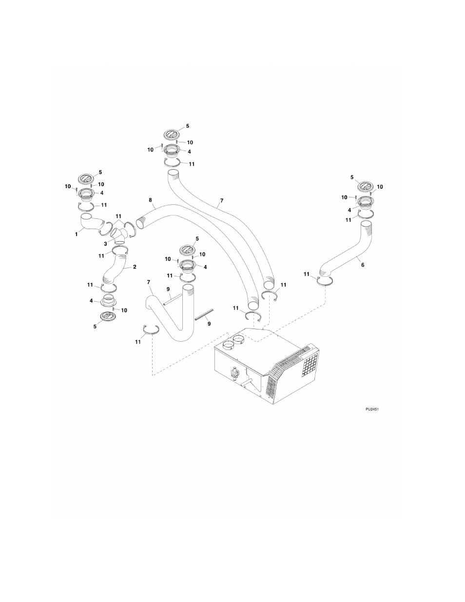 Figure 6-16. ventilation hoses and vents | Lull 944E-42 Parts Manual User Manual | Page 338 / 634