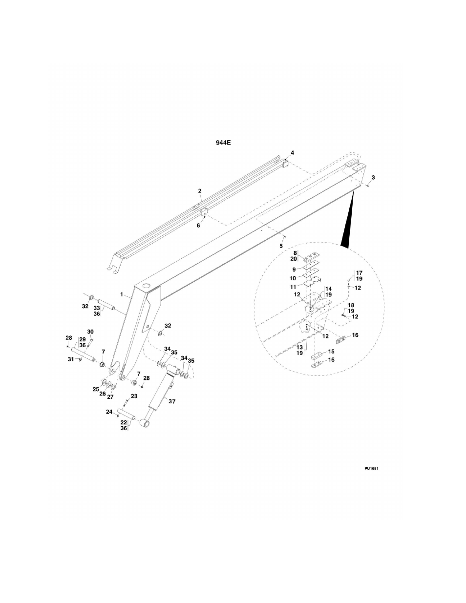 Figure 2-6. third boom section 944e | Lull 944E-42 Parts Manual User Manual | Page 44 / 634