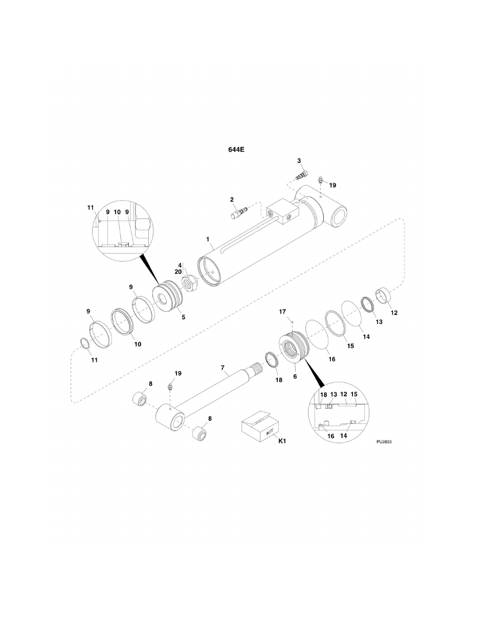 Figure 9-8. attachment tilt cylinder 644e | Lull 944E-42 Parts Manual User Manual | Page 446 / 634