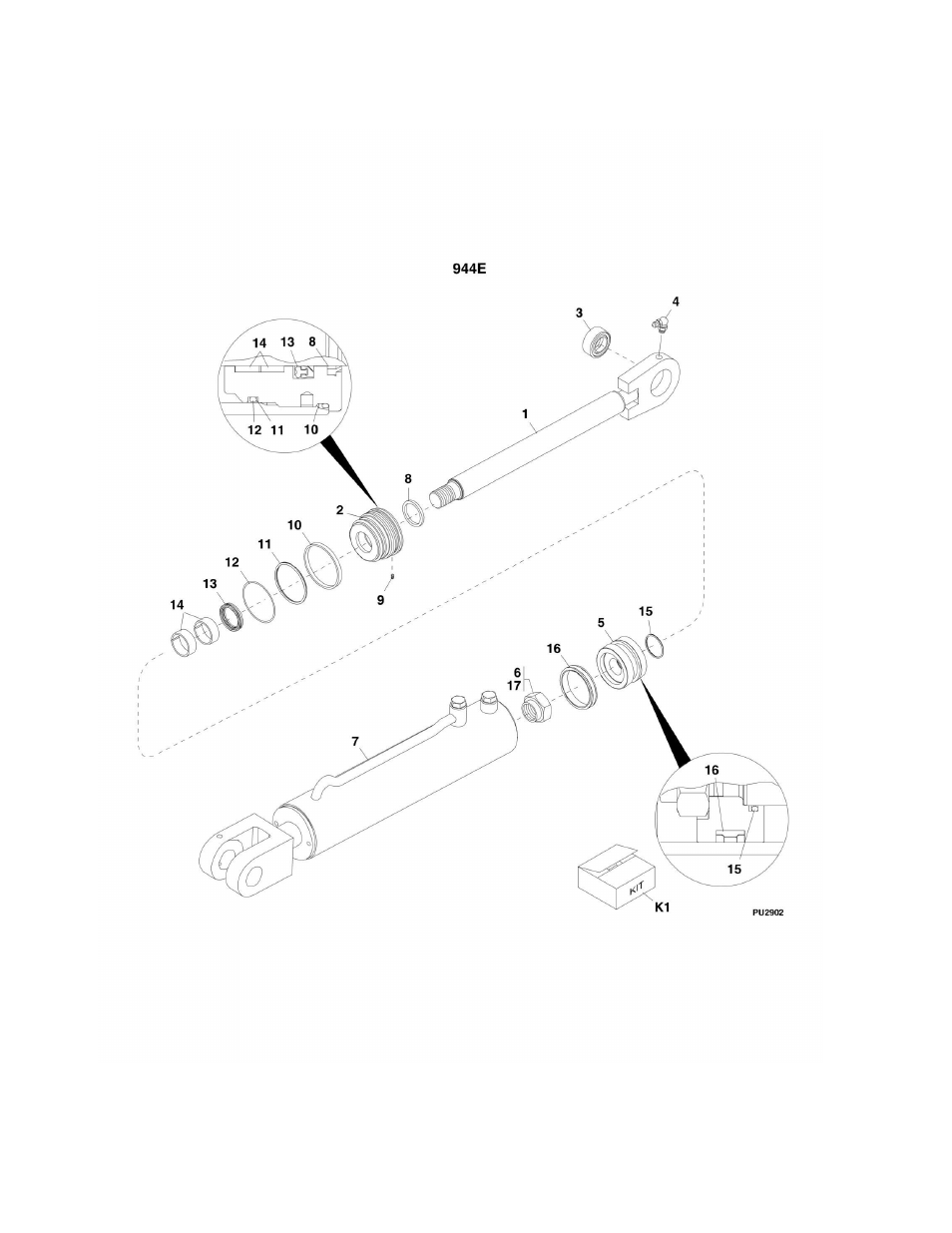 Figure 9-17. tilt compensation cylinder 944e | Lull 944E-42 Parts Manual User Manual | Page 464 / 634