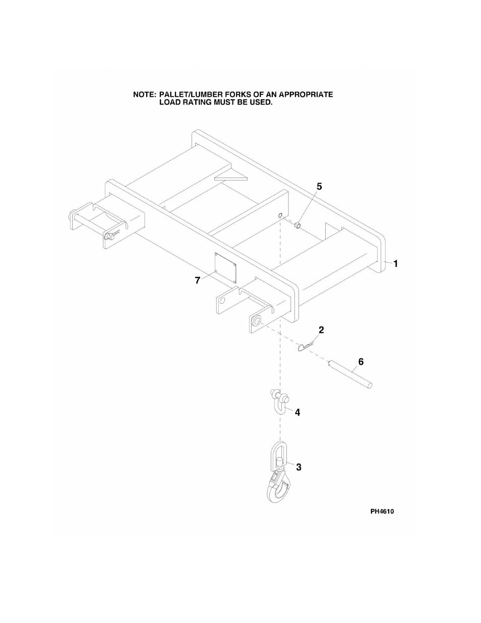 Figure 3-18. fork mounted lifting hook | Lull 944E-42 Parts Manual User Manual | Page 92 / 634