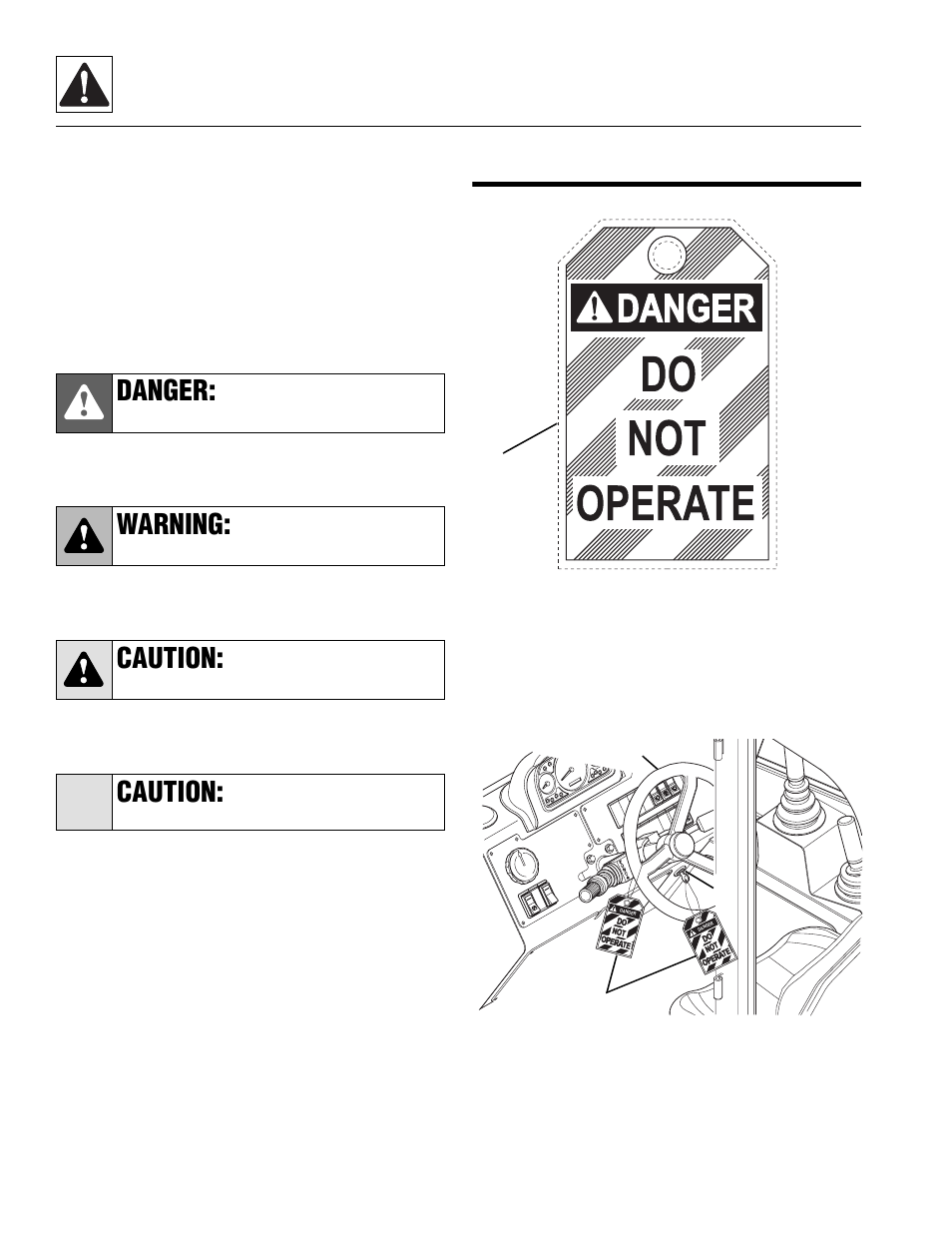 Accident prevention tag usage, Hazard statements, Danger: warning: caution: caution | Lull 944E-42 Service Manual User Manual | Page 12 / 846