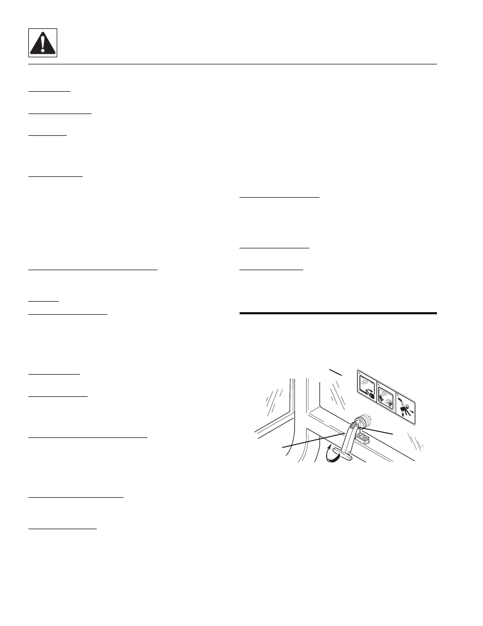 Emergency exit rear window, General hazards, Operational hazards | 7 emergency exit rear window | Lull 944E-42 Service Manual User Manual | Page 14 / 846