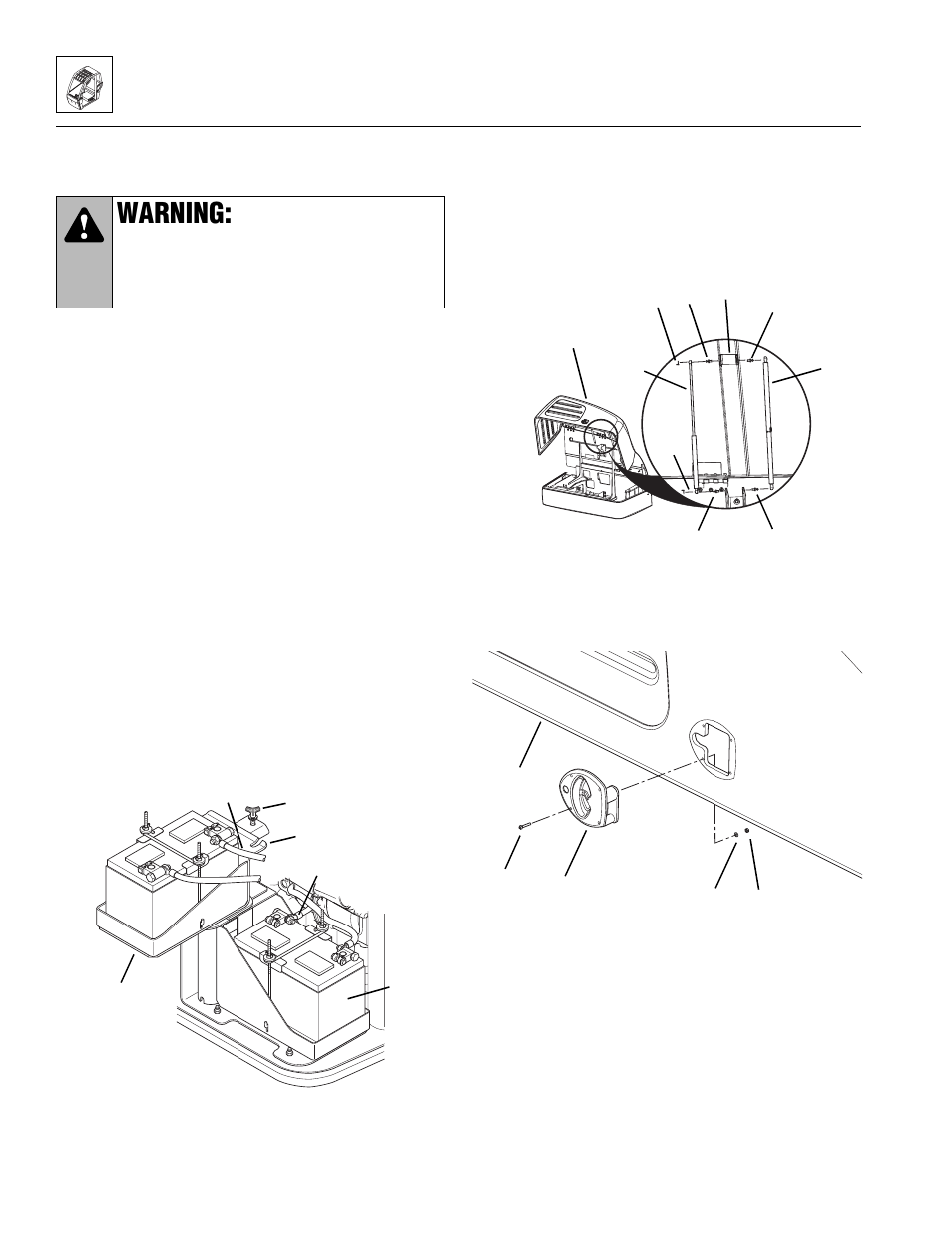 Engine hood, Warning | Lull 944E-42 Service Manual User Manual | Page 142 / 846