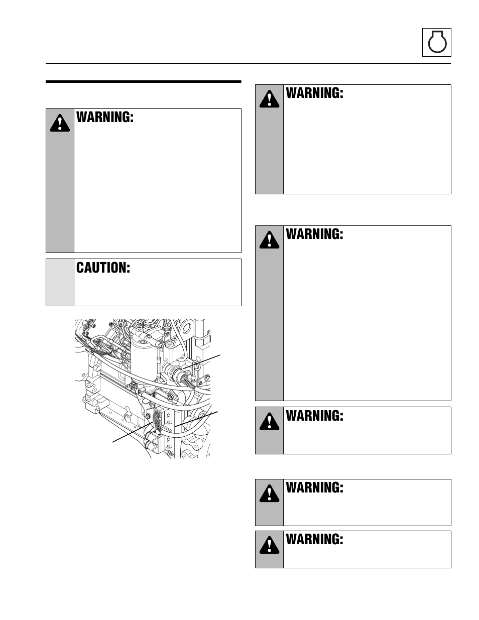 Safety information, Warning, Caution | Lull 944E-42 Service Manual User Manual | Page 207 / 846