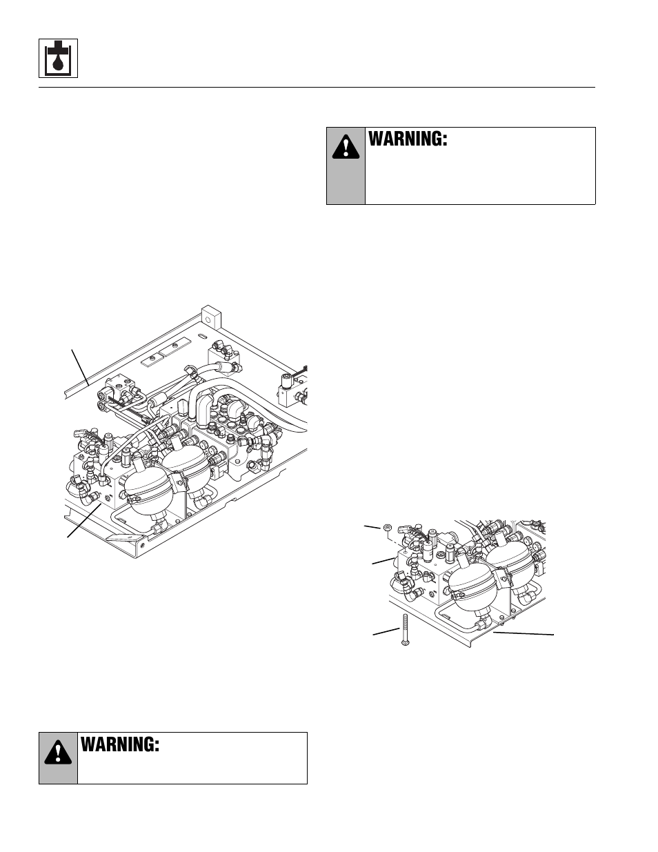 Accumulator charge/secondary function valve, See “accumulator charge, Secondary function valve | Warning | Lull 944E-42 Service Manual User Manual | Page 456 / 846