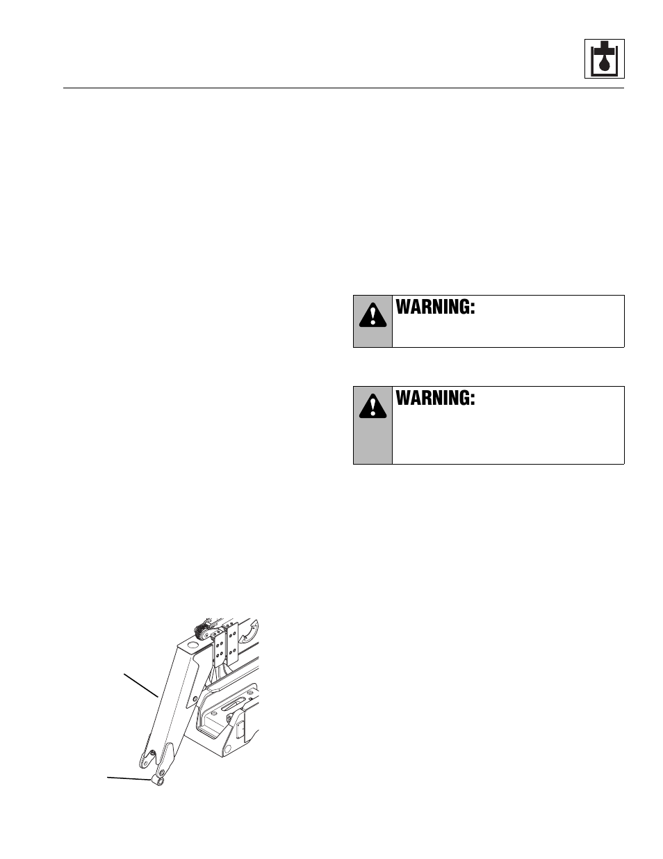 Attachment tilt cylinder, Warning | Lull 944E-42 Service Manual User Manual | Page 465 / 846