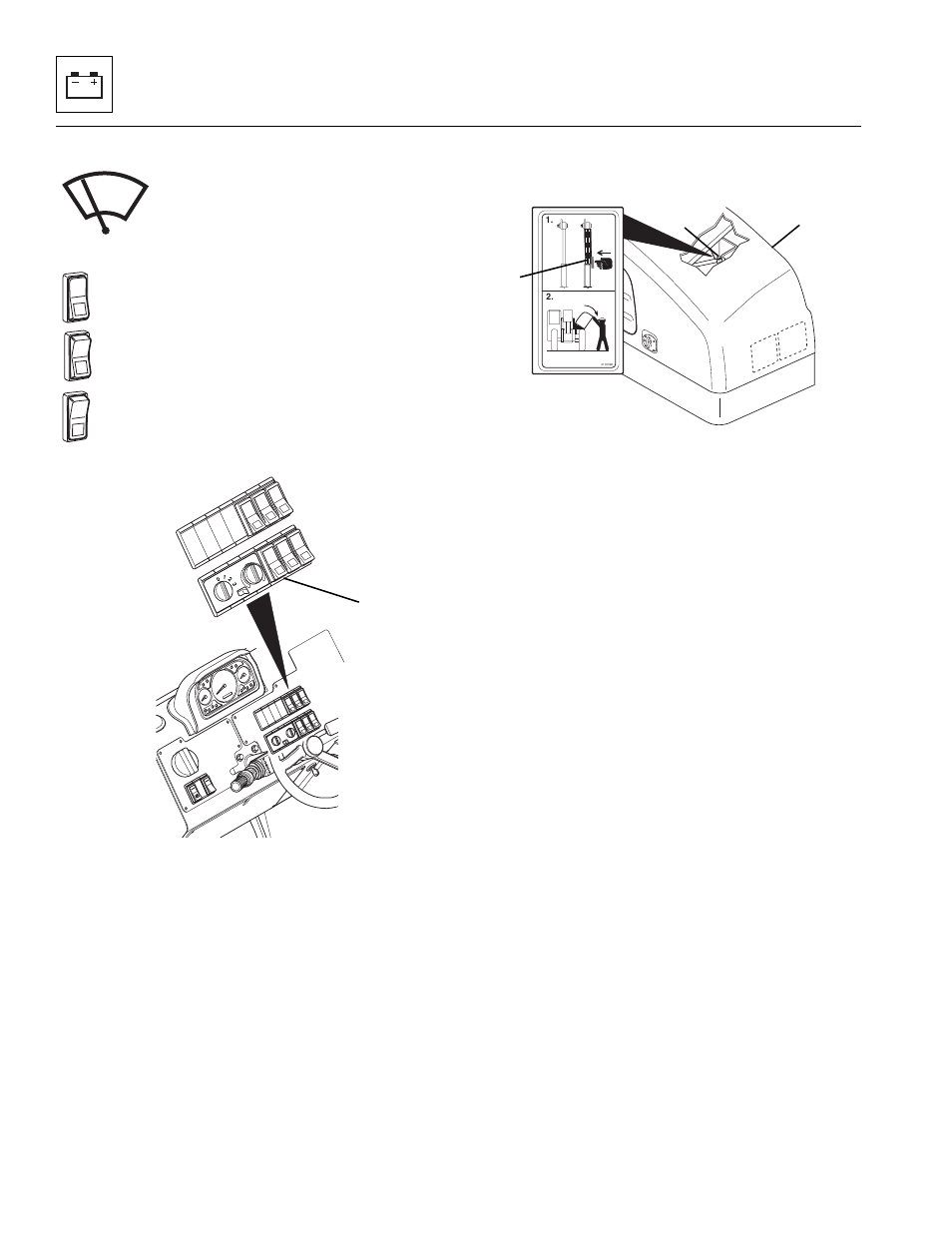 Section 9.13.4, “front windshield wiper switch, 4 front windshield wiper switch, Electrical system | Lull 944E-42 Service Manual User Manual | Page 698 / 846