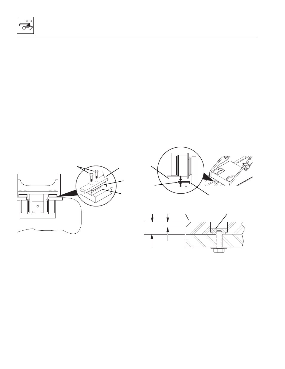 Rear wear pad replacement, Front upstop wear pad check, Front upstop wear pad gap check | Section 11.3.6, “front upstop wear pad check.”), Section 11.3.6, Front upstop wear pad check.”) | Lull 944E-42 Service Manual User Manual | Page 816 / 846