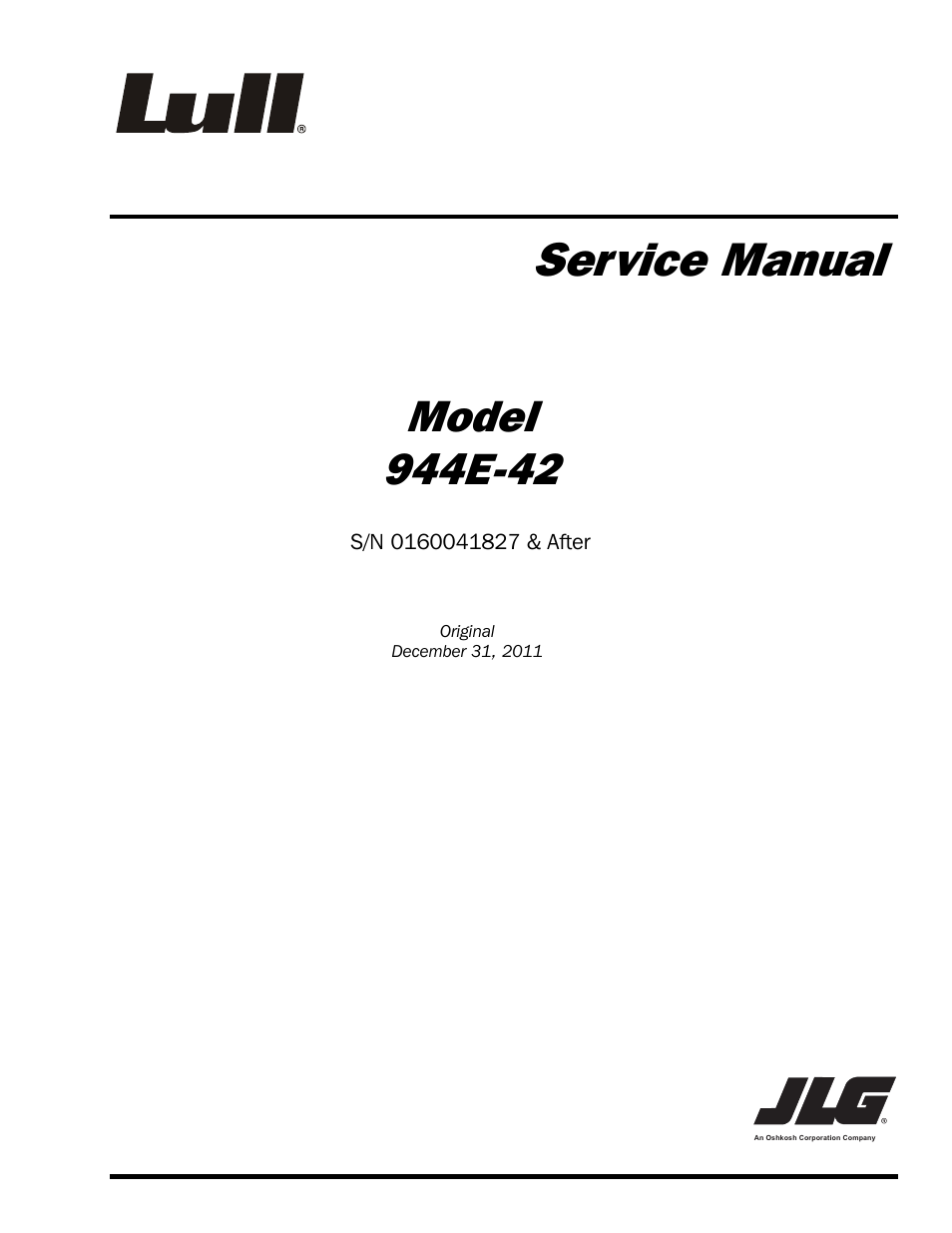 Lull 944E-42 Service Manual User Manual | 266 pages