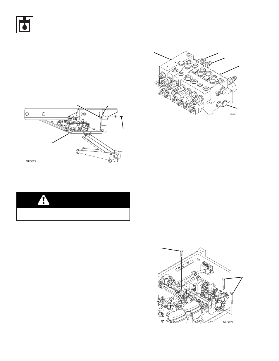 2 main control valve, Main control valve, Warning | Lull 944E-42 Service Manual User Manual | Page 134 / 266