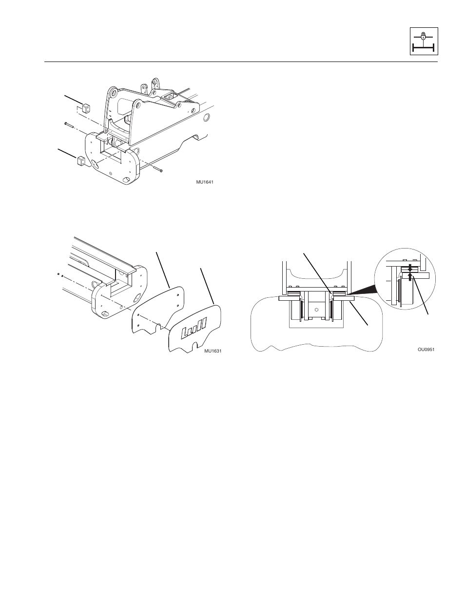 3 rear wear pad check, Rear wear pad check, To section 11.3.3, “rear | Wear pad check,” an, Section 11.3.3 | Lull 944E-42 Service Manual User Manual | Page 249 / 266
