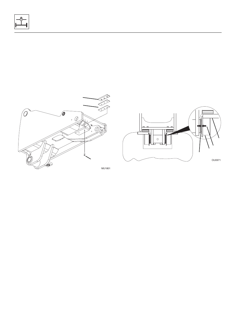 9 front upstop wear pad replacement, 10 rear roller gap check, Front upstop wear pad replacement -12 | Rear roller gap check -12, Section 11.3.10, “rear, Roller gap check,” an | Lull 944E-42 Service Manual User Manual | Page 252 / 266