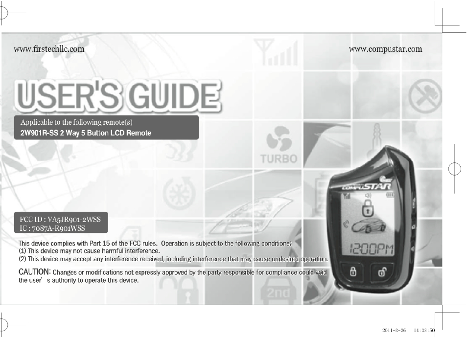 CompuSTAR RF-P2W901-SS (Remote 2W901R-SS) User Manual | 22 pages