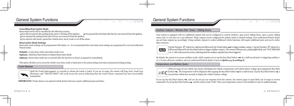 General system functions | CompuSTAR RF-P2W901-SS (Remote 2W901R-SS) User Manual | Page 13 / 22