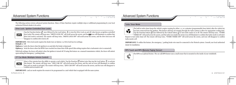 Advanced system functions | CompuSTAR RF-P2W901-SS (Remote 2W901R-SS) User Manual | Page 15 / 22