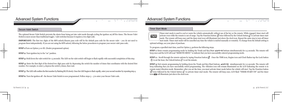 Advanced system functions | CompuSTAR RF-P2W901-SS (Remote 2W901R-SS) User Manual | Page 18 / 22