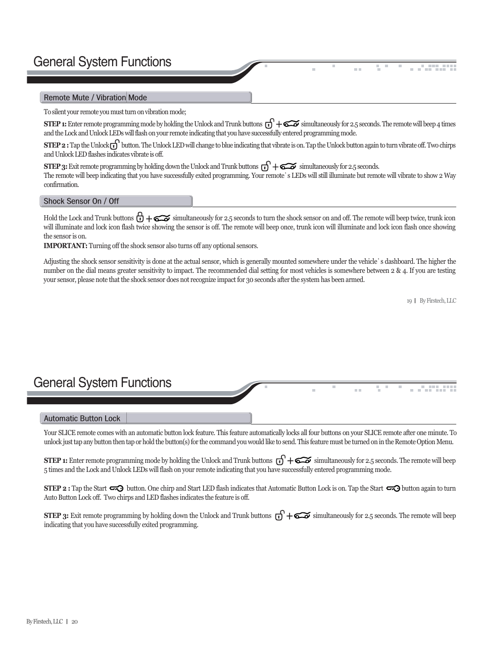 General system functions | CompuSTAR RF-2W940-SS (Remote 2W940R-SS) User Manual | Page 10 / 17