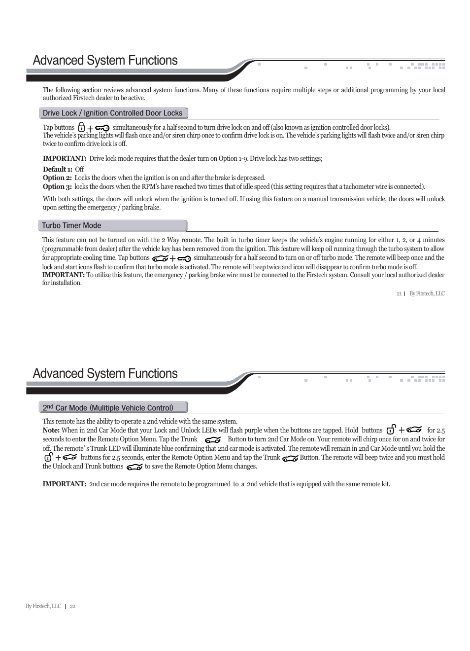 Advanced system functions | CompuSTAR RF-2W940-SS (Remote 2W940R-SS) User Manual | Page 11 / 17