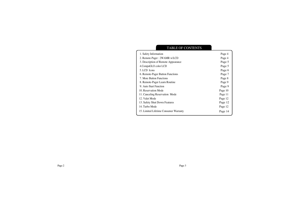 CompuSTAR 2WAM (LCD) (Remote 2WAMR) User Manual | Page 2 / 9