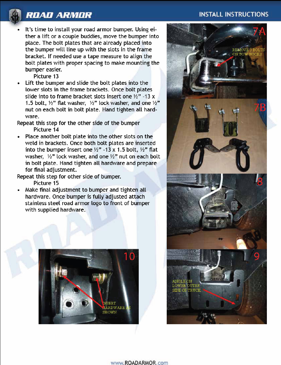 Road Armor 2011-2012 Ford Super Duty Front Bumper User Manual | Page 4 / 5