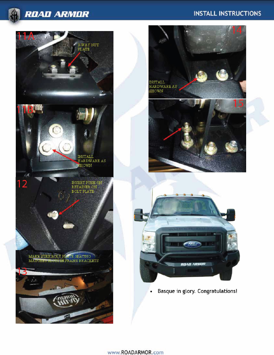 Road Armor 2011-2012 Ford Super Duty Front Bumper User Manual | Page 5 / 5